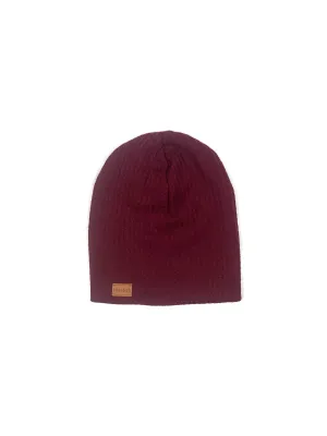Burgundy Slouchy Waffle Beanie