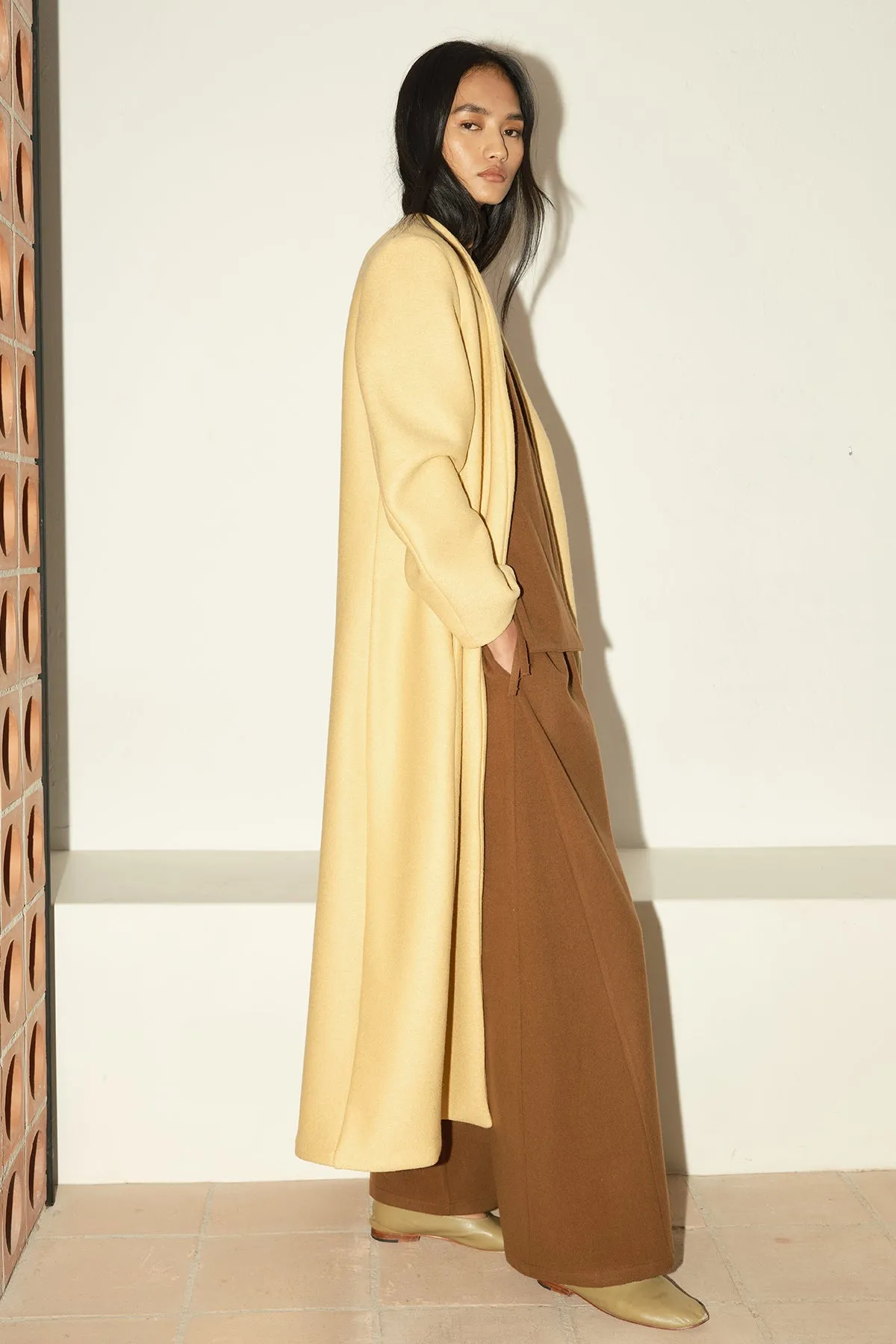 Butter Heavy Boiled Wool Cassia Coat
