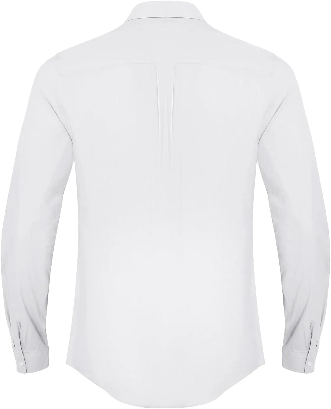 Button Down Linen Shirts for Men Casual Long Sleeve Regular Fit Cotton Beach Shirts with Pocket