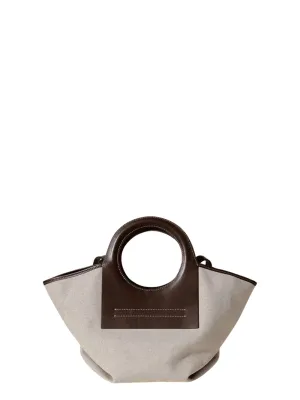 Cala S Leather-Trimmed Canvas Tote