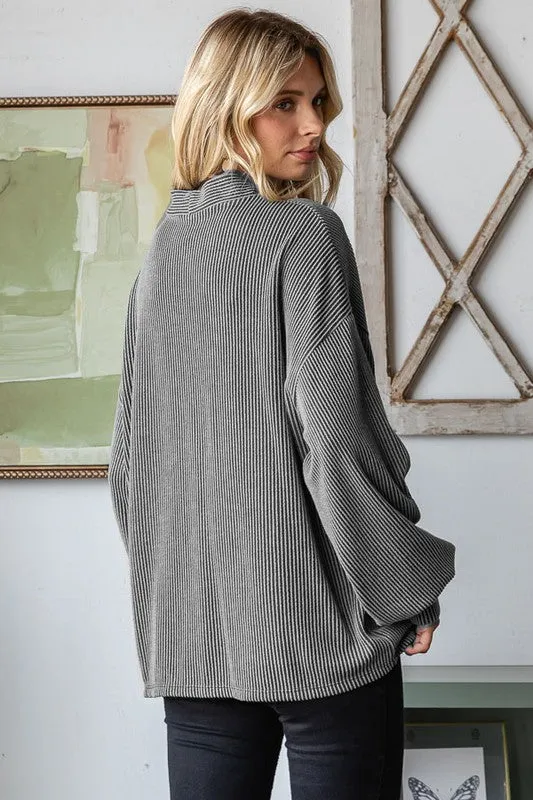 Calming Affects Charcoal Textured Cardigan