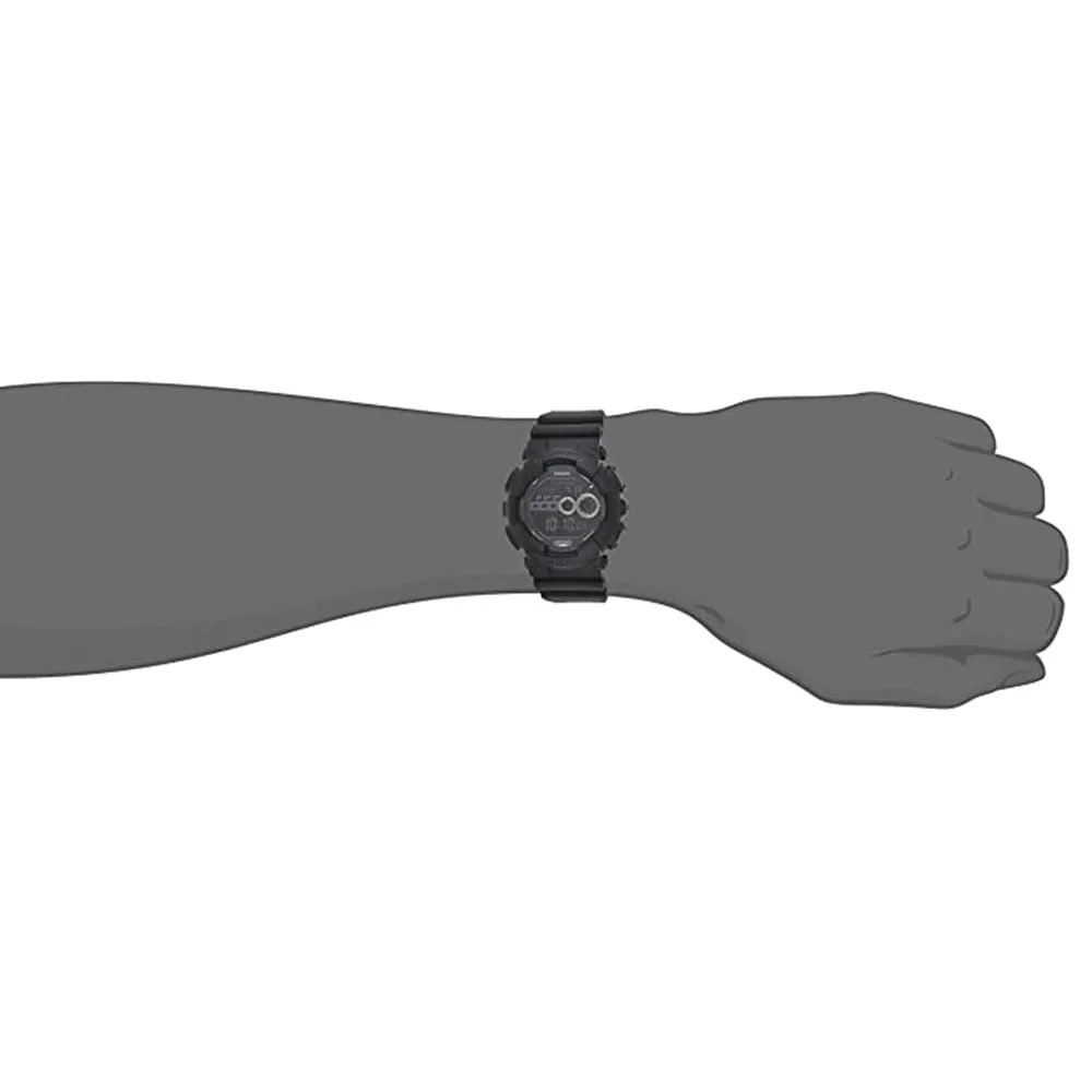 Casio Men's Gray Dial Black Resin Band G-Shock Multi-Functional Digital Quartz Watch - GD-100-1BCR