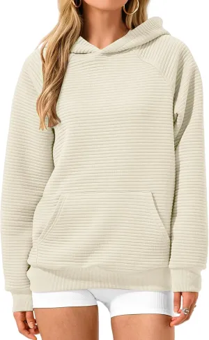 Casual Hoodies for Women Trendy Long Sleeve Sweatshirts Soild Color Oversized Hoodie Fall Pullover