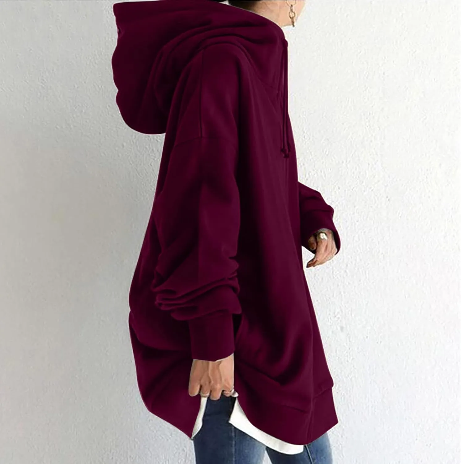 Ceboyel Women Oversized Sweatshirt Loose Fit Full Zip Up Fashion Long Hoodies Trendy Y2K Jackets Winter Outfits Clothes 2023
