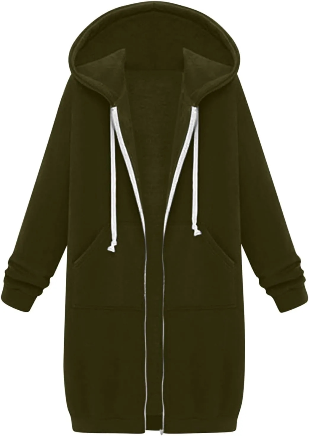 Ceboyel Womens Fall Long Sweatshirts 2023 Long Sleeve Drawstring Hoodies Full Zip Up Jackets Slouchy Fashion Outfits