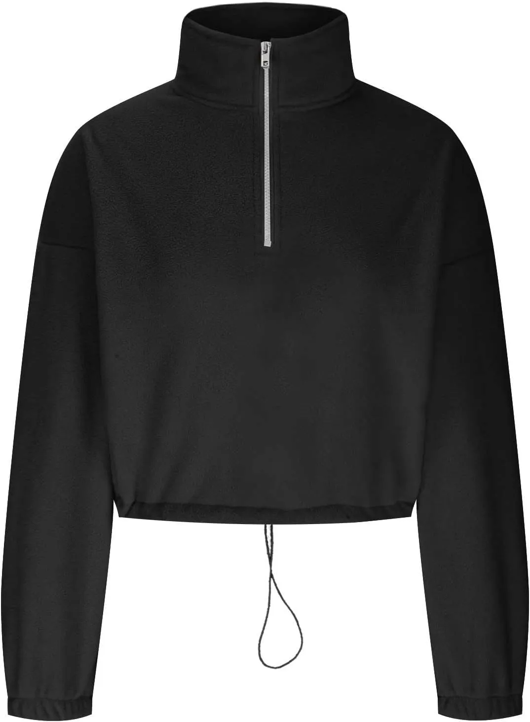 Ceboyel Womens Oversized Sweatshirt 2023 Half Zip Pullover Sweaters Drawstring Cropped Hoodie Trendy Y2K Teen Girls Clothes