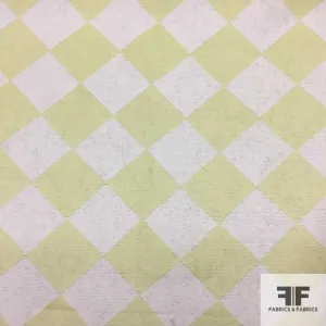 Checkerboard Brocade - White/Citrus
