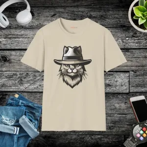 Chic Cat with a Hat Cotton Tee