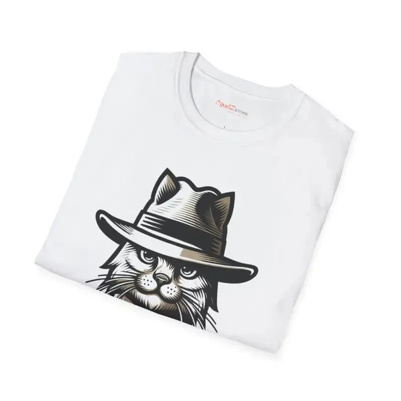 Chic Cat with a Hat Cotton Tee