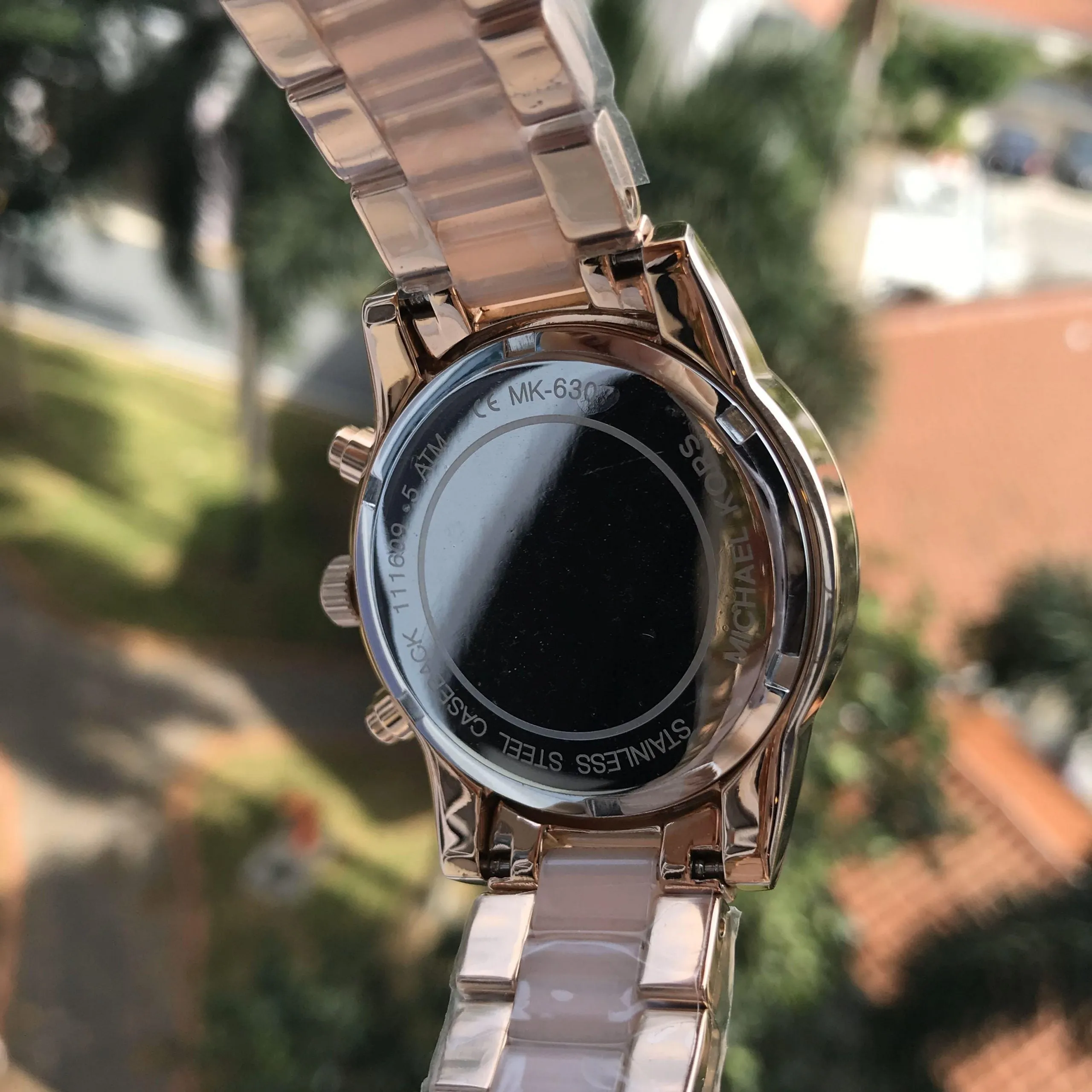 Chosmogragh Watch With Rose Gold Metal Case & Pink Dial Dated Multicolor Strap Watch For Women's Design For Girl Or Woman Best Gift Date Watch- MK-3607