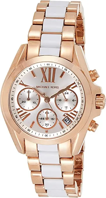 Chosmogragh Watch With Stainless Steel Case And White Dial Dated Multicolor White Strap Watch For Women's Design For Girl Or Woman Best Gift Date Watch MK-6560