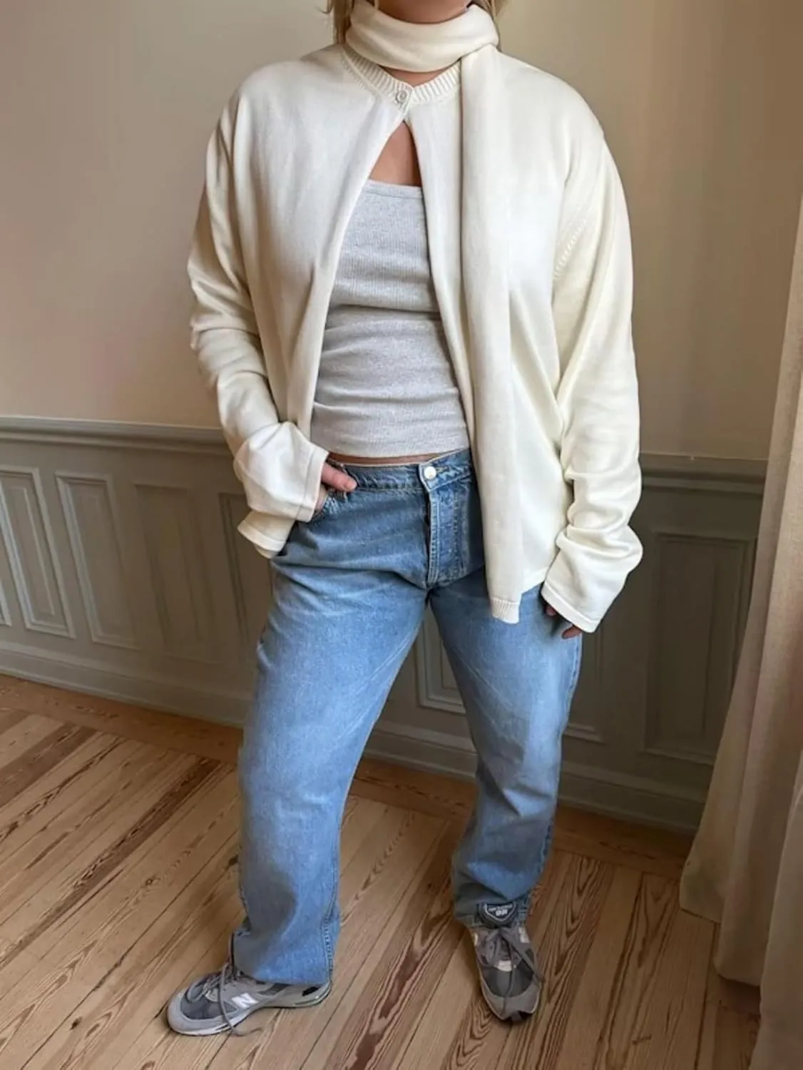 Cioatin Women Y2K One Button Up Open Front Knit Sweater Cardigan Crew Neck Long Sleeve Pullover Shirts Going Out Outfits