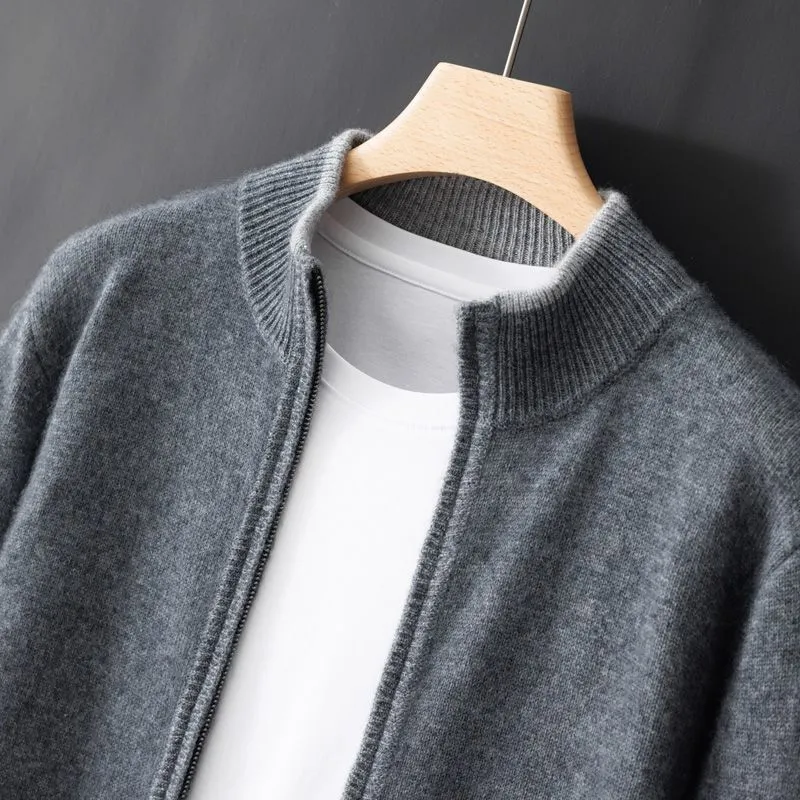 Color-Block Zipper Cardigan