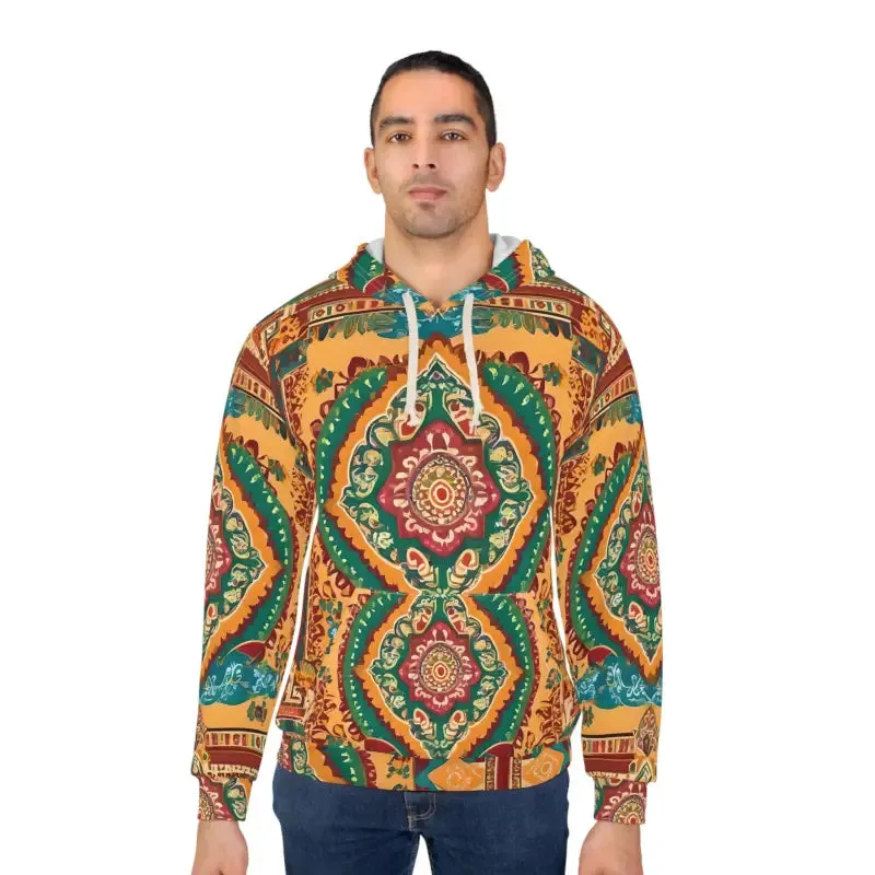Colorful Indian Pattern Aop Unisex Pullover Hoodie