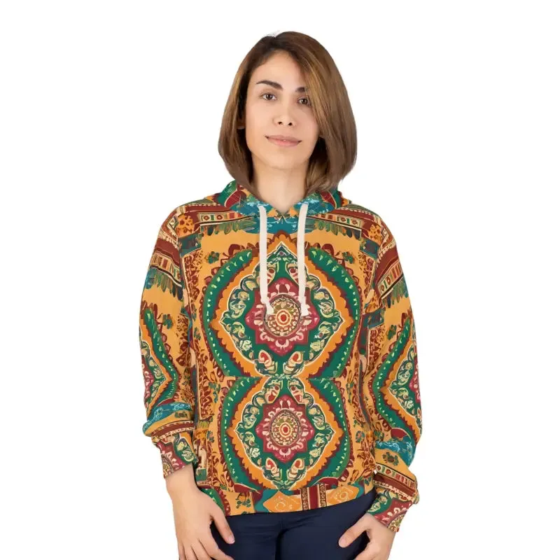 Colorful Indian Pattern Aop Unisex Pullover Hoodie