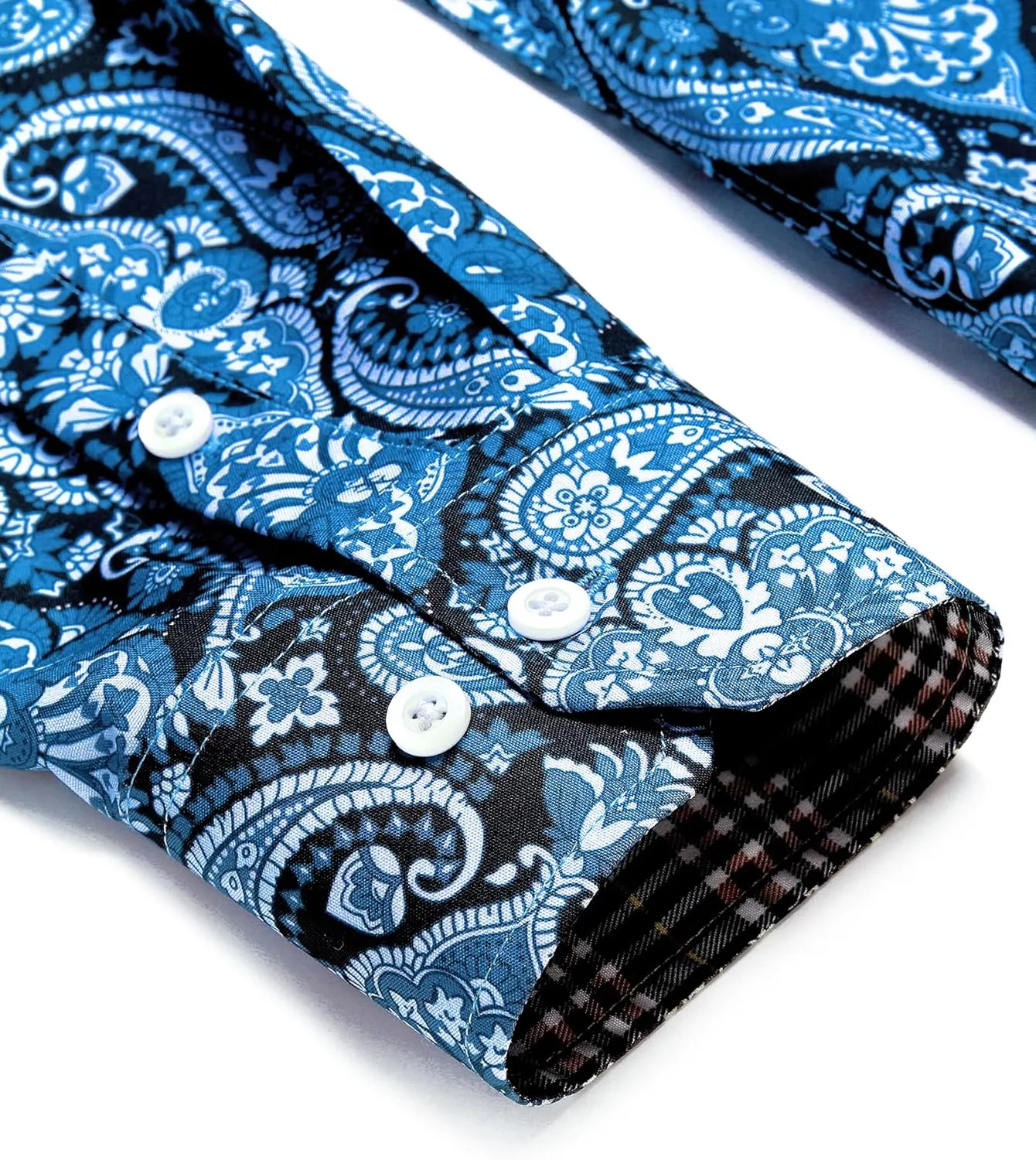 COOFANDY Mens Paisley Printed Shirts Casual Long Sleeve Button Down Shirts Floral Dress Shirt with Pockets