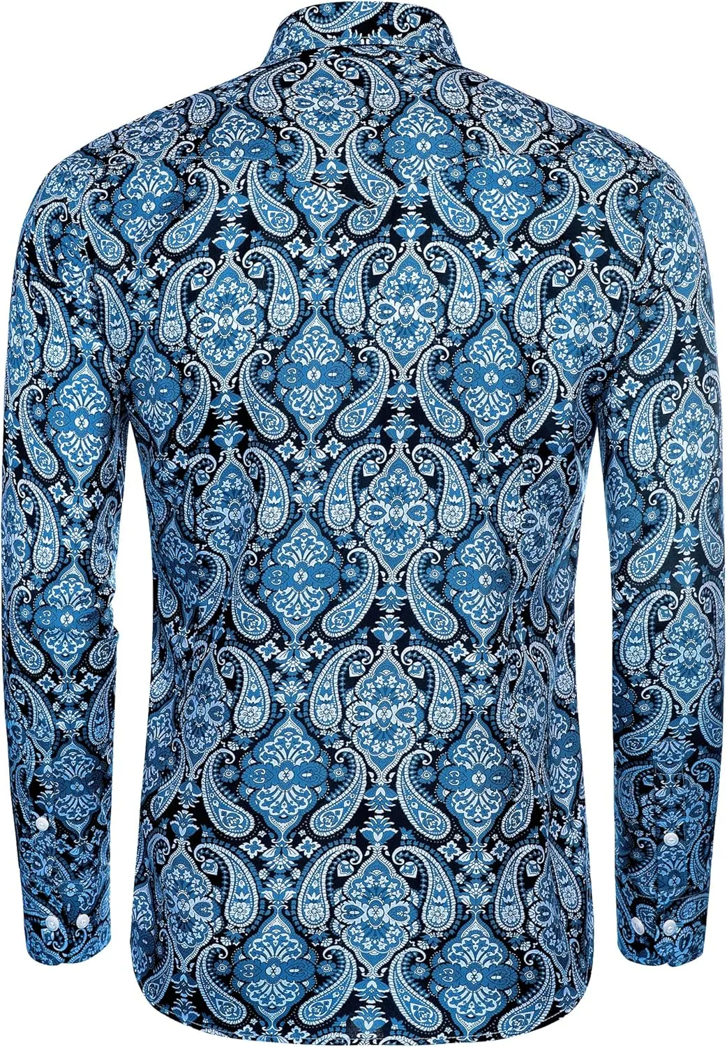 COOFANDY Mens Paisley Printed Shirts Casual Long Sleeve Button Down Shirts Floral Dress Shirt with Pockets