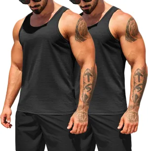 COOFANDY Men's Workout Tank Tops Pack Dry Fit Sleeveless Running Shirts Gym Muscle Bodybuilding T Shirts