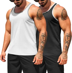 COOFANDY Men's Workout Tank Tops Pack Dry Fit Sleeveless Running Shirts Gym Muscle Bodybuilding T Shirts