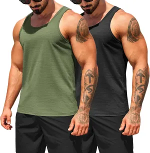 COOFANDY Men's Workout Tank Tops Pack Dry Fit Sleeveless Running Shirts Gym Muscle Bodybuilding T Shirts