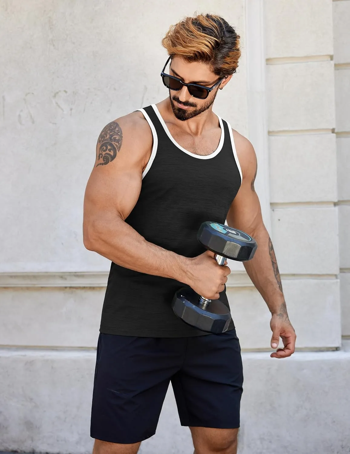 COOFANDY Men's Workout Tank Tops Pack Dry Fit Sleeveless Running Shirts Gym Muscle Bodybuilding T Shirts