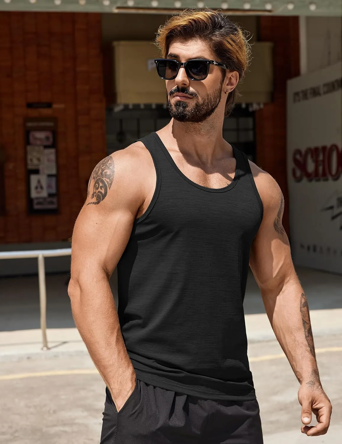 COOFANDY Men's Workout Tank Tops Pack Dry Fit Sleeveless Running Shirts Gym Muscle Bodybuilding T Shirts