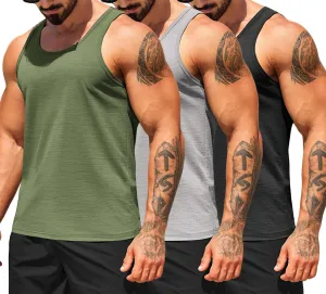 COOFANDY Men's Workout Tank Tops Pack Dry Fit Sleeveless Running Shirts Gym Muscle Bodybuilding T Shirts