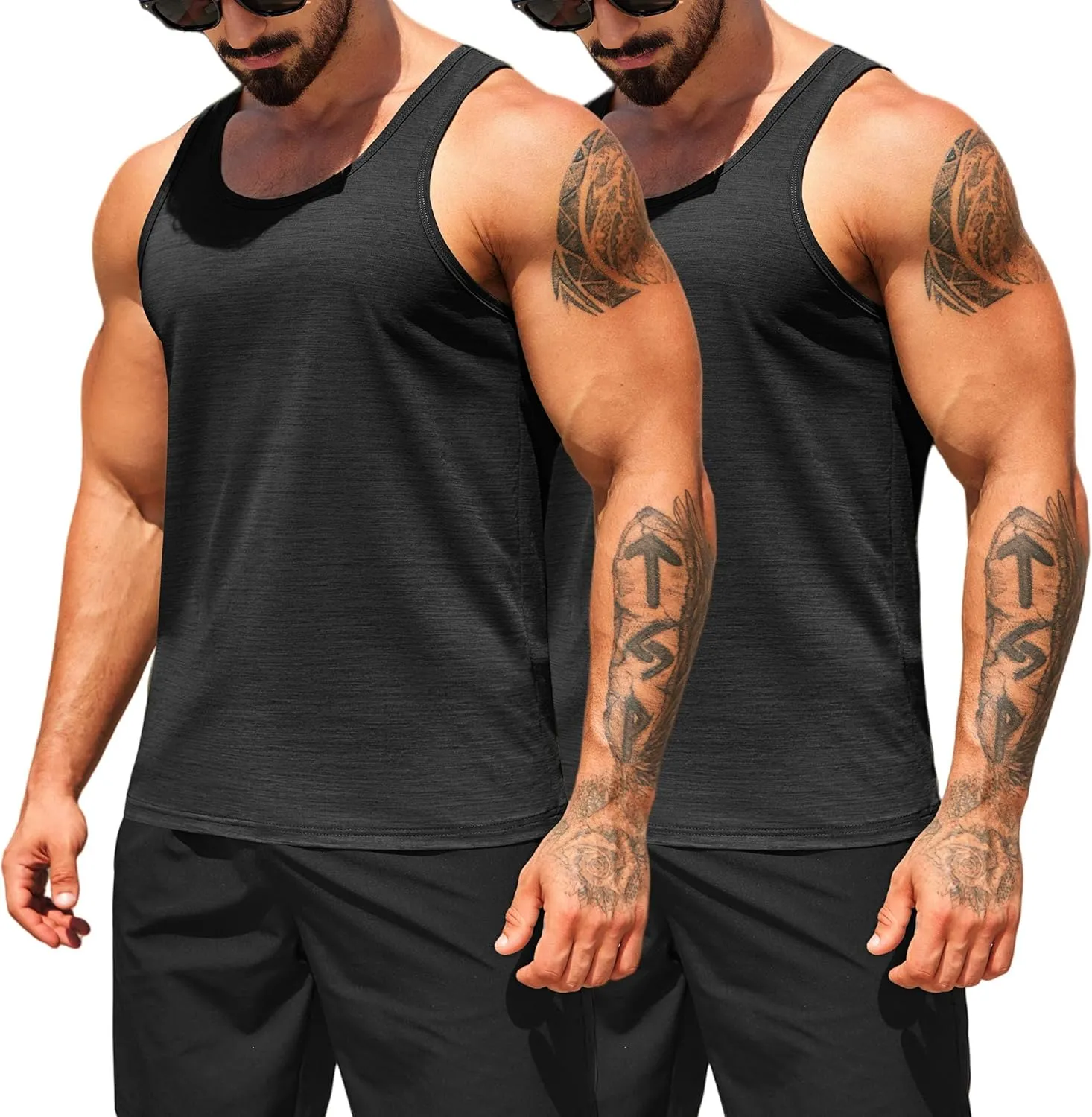 COOFANDY Men's Workout Tank Tops Pack Dry Fit Sleeveless Running Shirts Gym Muscle Bodybuilding T Shirts