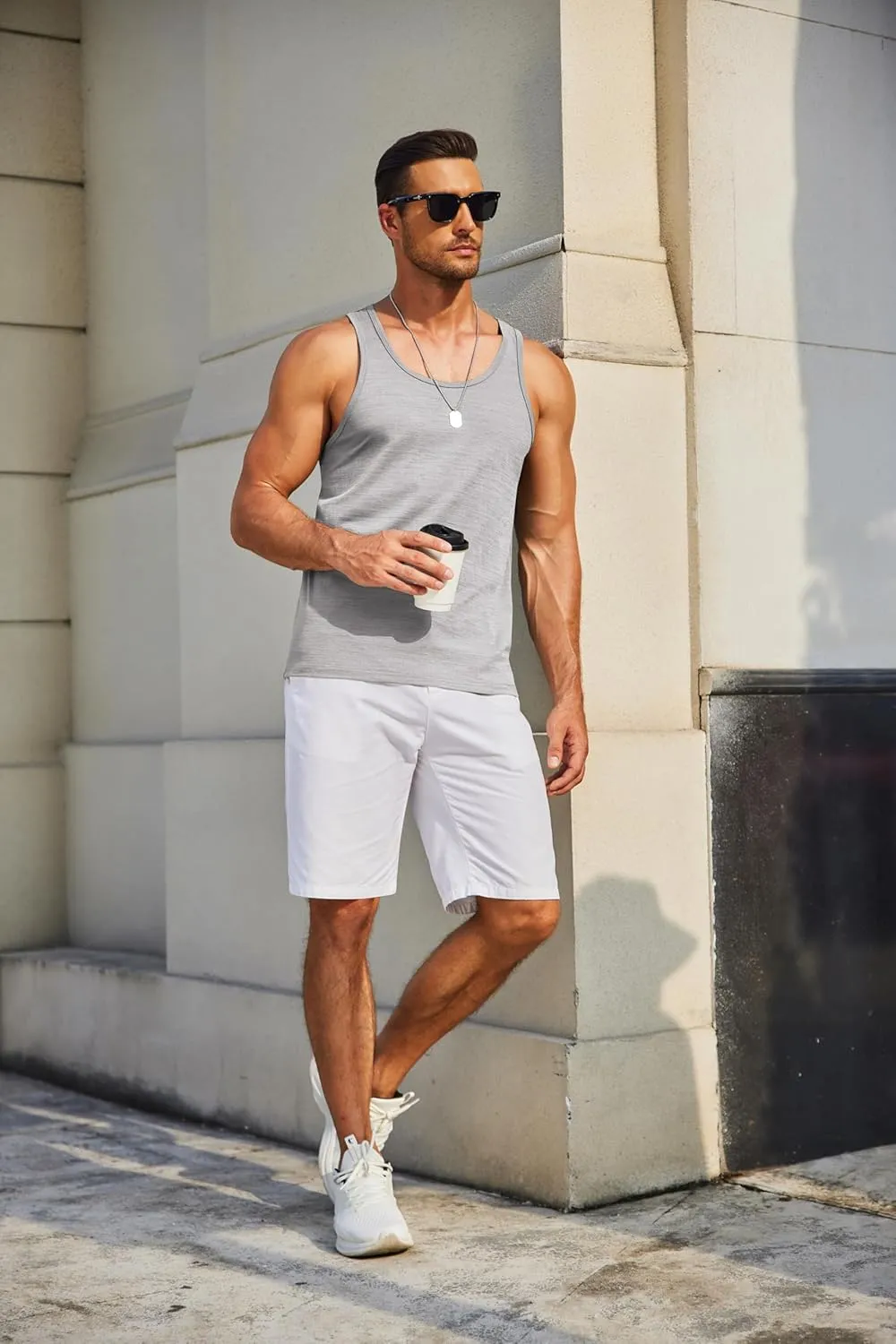 COOFANDY Men's Workout Tank Tops Pack Dry Fit Sleeveless Running Shirts Gym Muscle Bodybuilding T Shirts