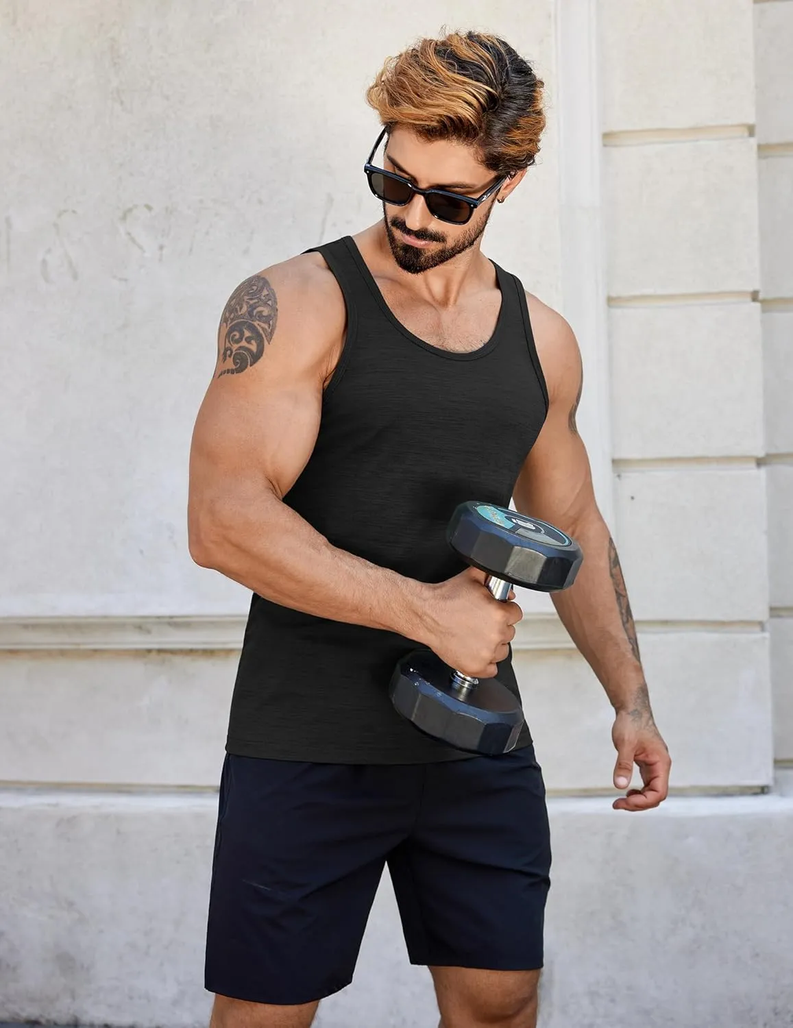 COOFANDY Men's Workout Tank Tops Pack Dry Fit Sleeveless Running Shirts Gym Muscle Bodybuilding T Shirts