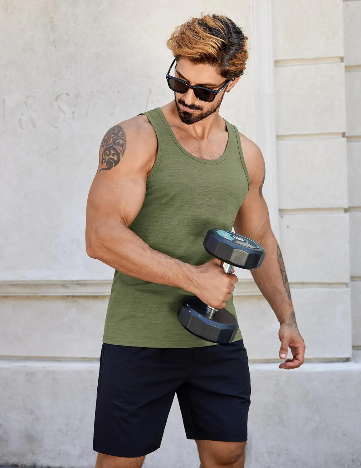 COOFANDY Men's Workout Tank Tops Pack Dry Fit Sleeveless Running Shirts Gym Muscle Bodybuilding T Shirts