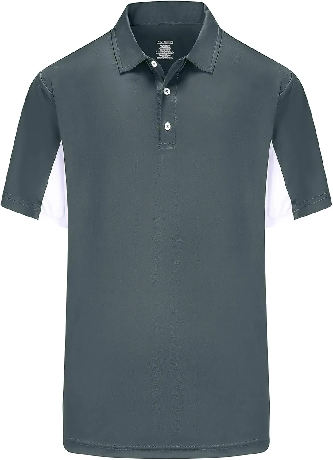 Corna Men's Short Sleeve Polo Shirts L-5XL, UPF 50  Moisture Wicking Casual Performance Dry Fit Golf Shirts