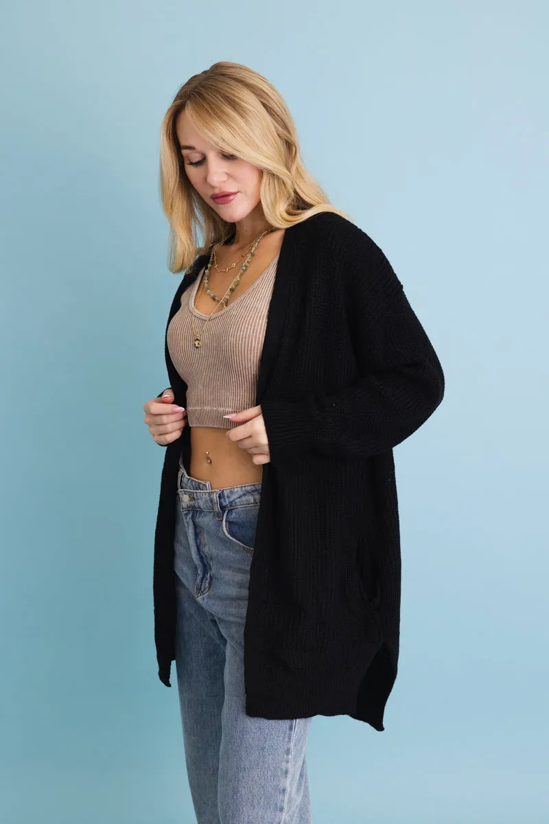 Cozy Open-Front Waffle Knit Cardigan (5 colors)