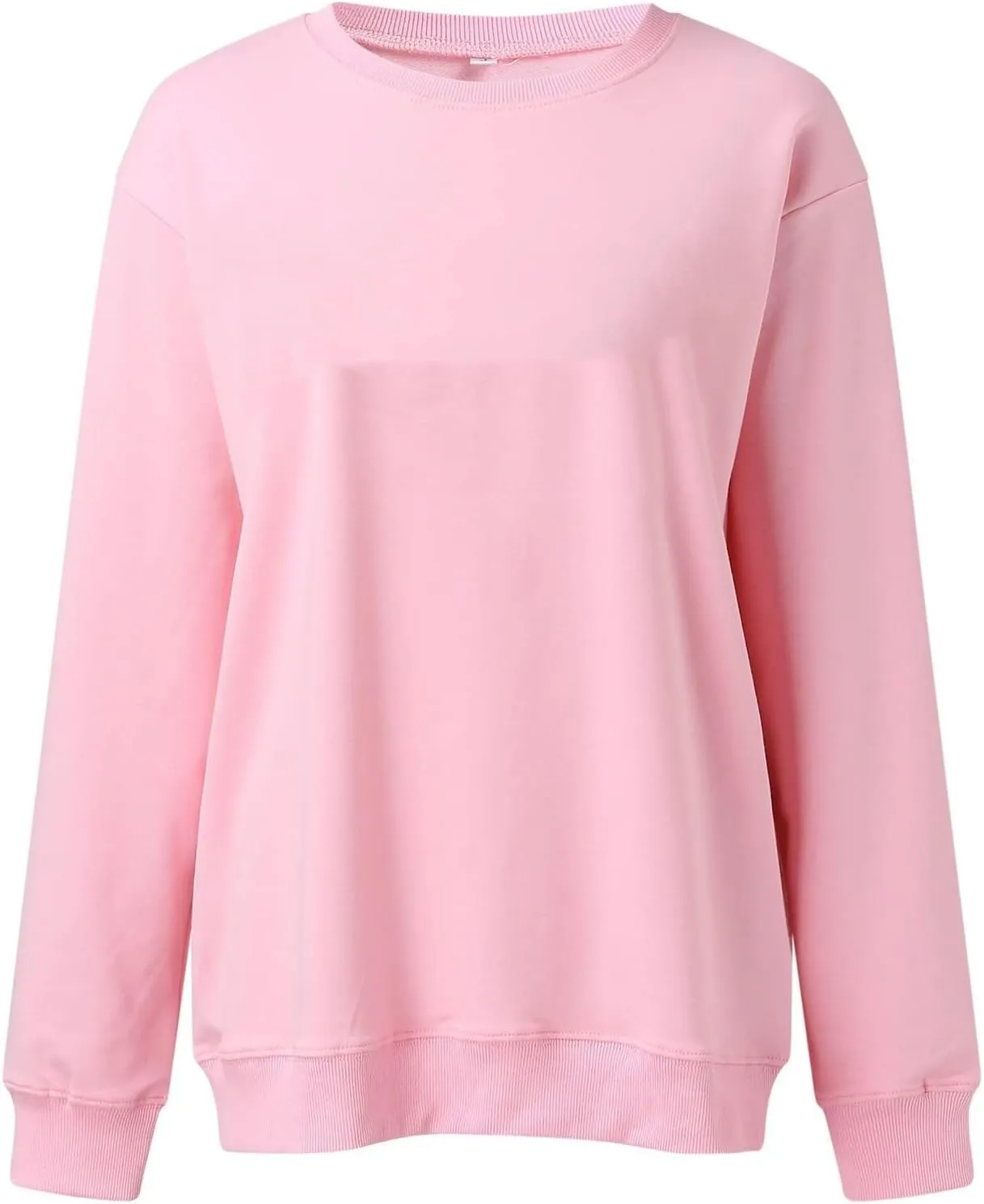 Crewneck Sweatshirts Women Cute Y2k Oversized Plain Long Sleeve Shirts Casual Loose Pullover Tops Comfy Fall Outfits