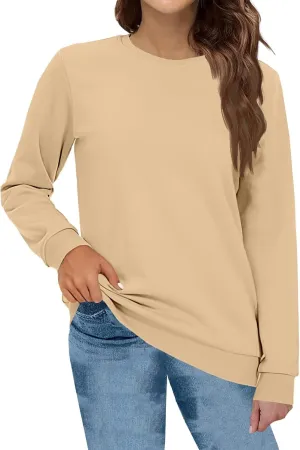 Crewneck Sweatshirts Women Oversized Preppy Sweatshirt Y2k Casual Fleece Pullover Hoodie Long Sleeve Winter Clothes