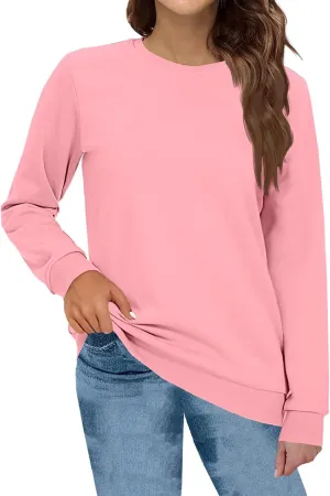 Crewneck Sweatshirts Women Oversized Preppy Sweatshirt Y2k Casual Fleece Pullover Hoodie Long Sleeve Winter Clothes