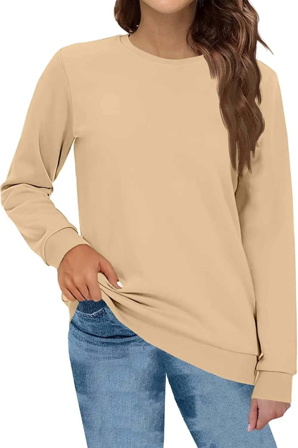 Crewneck Sweatshirts Women Oversized Preppy Sweatshirt Y2k Casual Fleece Pullover Hoodie Long Sleeve Winter Clothes