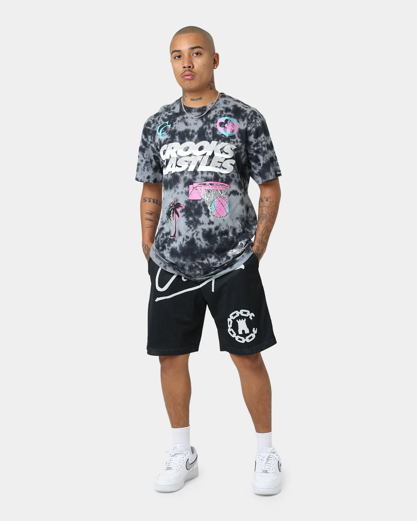 Crooks & Castles Script Mesh Shorts Black