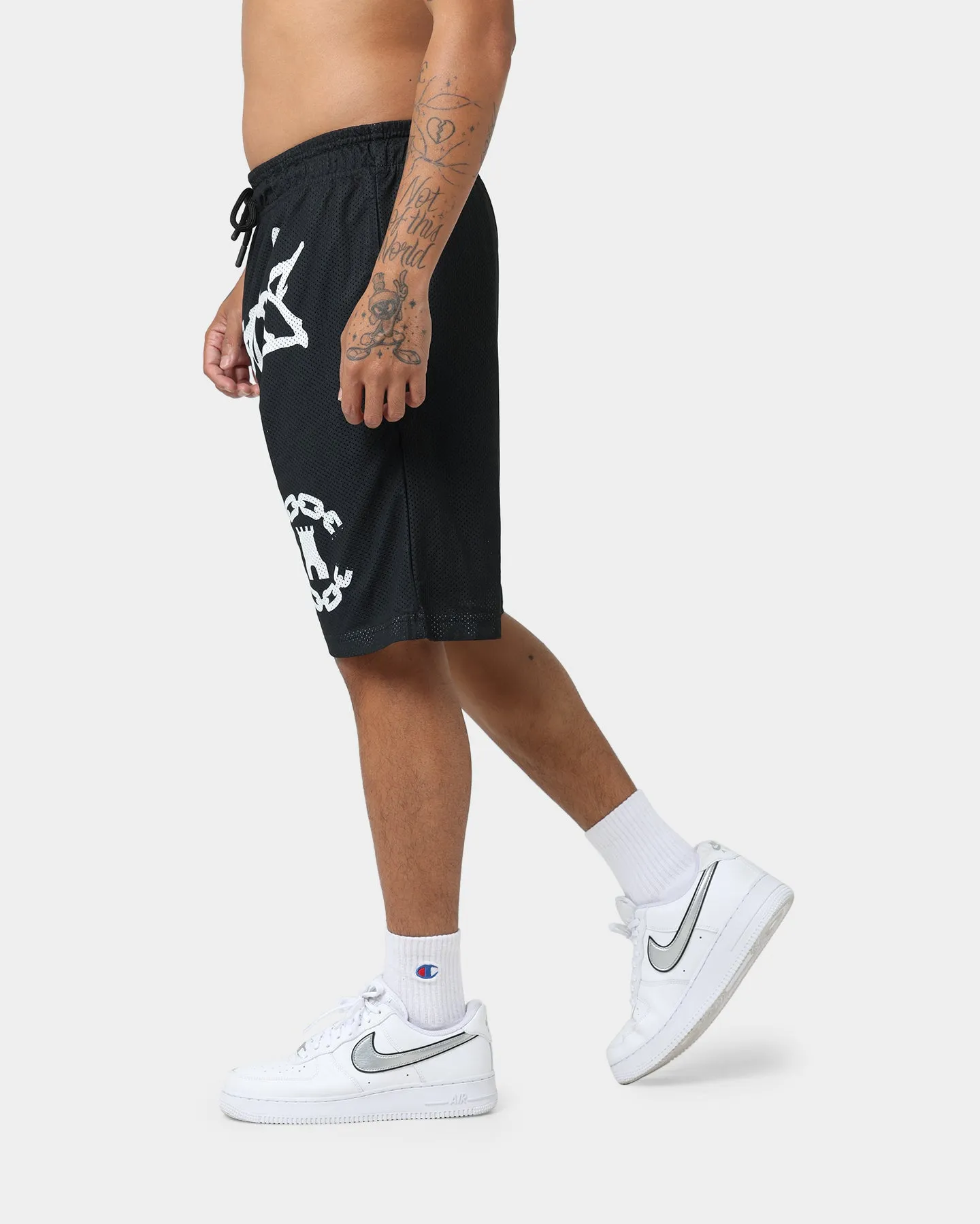 Crooks & Castles Script Mesh Shorts Black