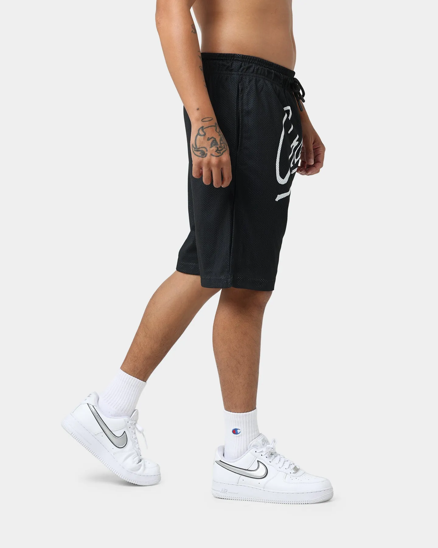 Crooks & Castles Script Mesh Shorts Black