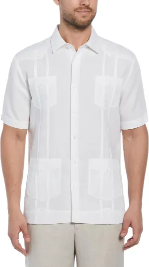 Cubavera Men's Four-Pocket Mini Pintuck Embroidered Authentic Guayabera Shirt, Short Sleeve Button Down