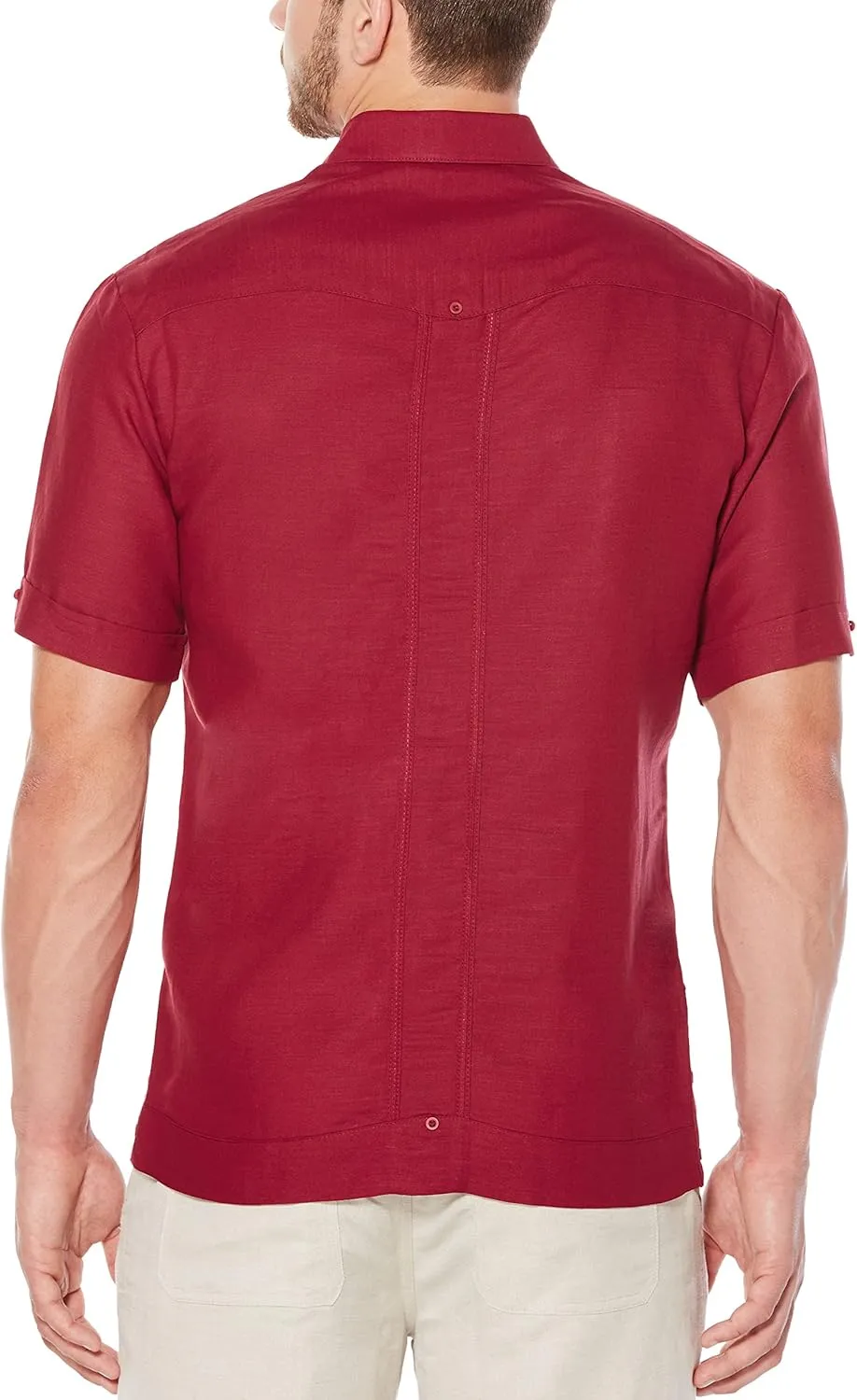 Cubavera Men's Four-Pocket Mini Pintuck Embroidered Authentic Guayabera Shirt, Short Sleeve Button Down