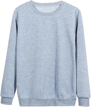 Cute Sweatshirts for Women Autumn Fashion Long Sleeve Pullover Basic Tees Crew Neck Solid Color Casual Blouses Shirts