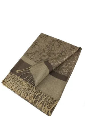 DB018-042 Light Paisley Pashmina Scarf Shawls