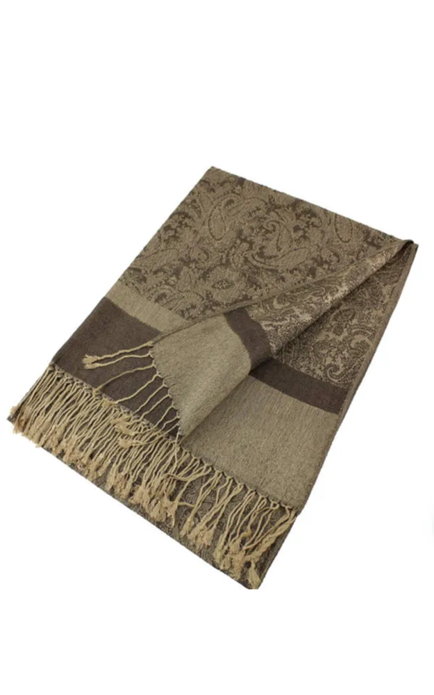 DB018-042 Light Paisley Pashmina Scarf Shawls