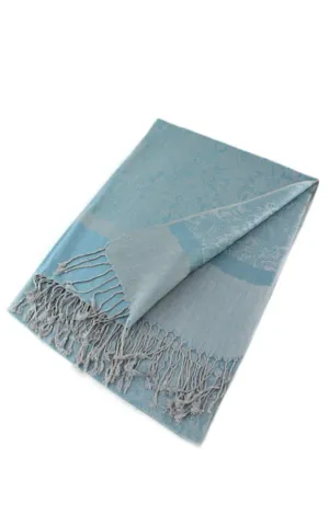 DB018-090 Light Paisley Pashmina Scarf Shawls