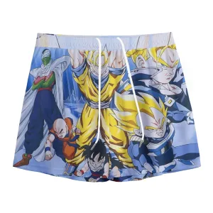DBZ Goku Saiyan Spirit Bomb Vegeta Piccolo Gohan Trunks Vibrant Design Mesh Shorts