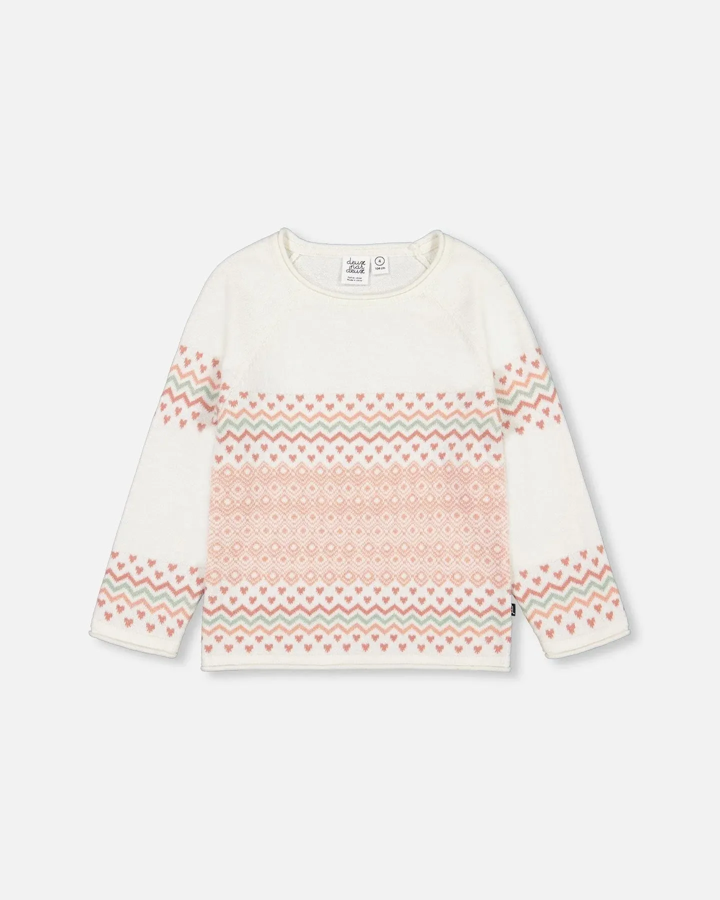 Deux Par Deux girls jacquard sweater