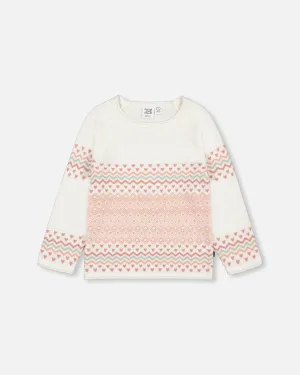 Deux Par Deux girls jacquard sweater