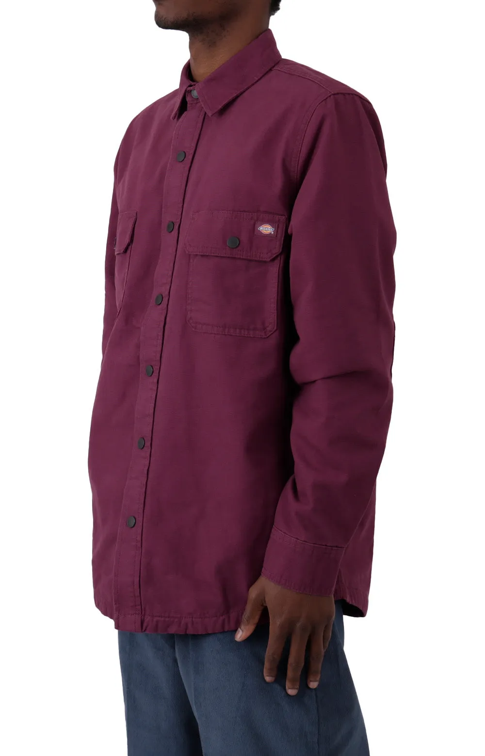 Dickies Duck Flannel Lined Shirt Men’s Grape Wine Cotton (Wl658Gw9)